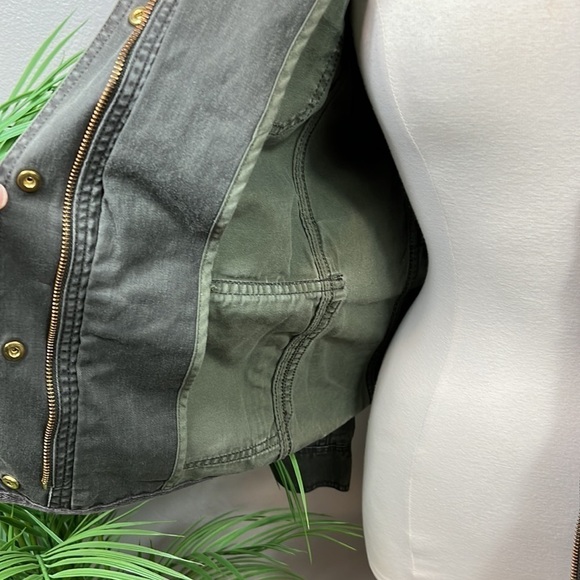 J. Crew Relaxed Boyfriend Jacket XS Dark Green Utility Field Coat 100% Cotton - Picture 11 of 15